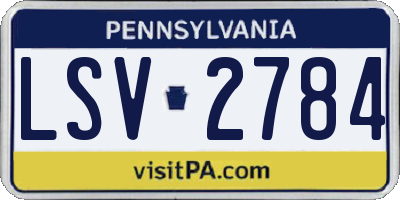 PA license plate LSV2784