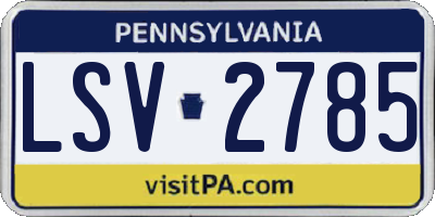 PA license plate LSV2785