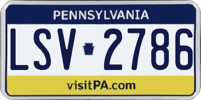 PA license plate LSV2786
