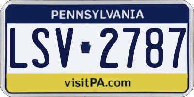 PA license plate LSV2787