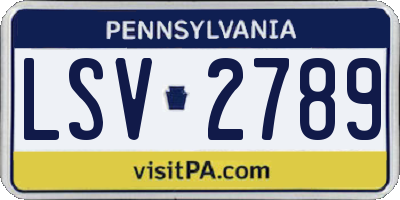 PA license plate LSV2789