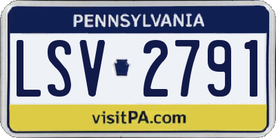 PA license plate LSV2791