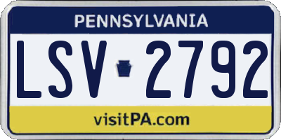 PA license plate LSV2792