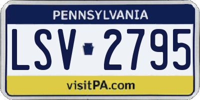 PA license plate LSV2795