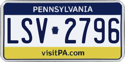 PA license plate LSV2796