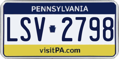 PA license plate LSV2798