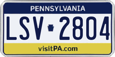 PA license plate LSV2804