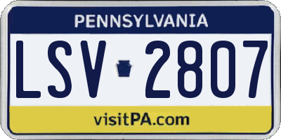 PA license plate LSV2807