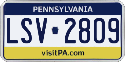 PA license plate LSV2809