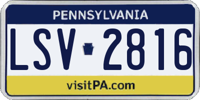 PA license plate LSV2816