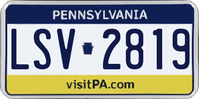 PA license plate LSV2819