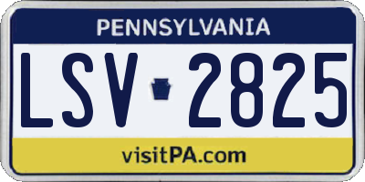 PA license plate LSV2825