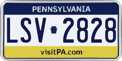 PA license plate LSV2828