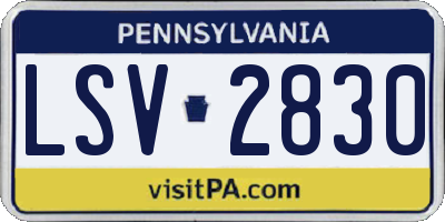 PA license plate LSV2830
