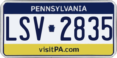 PA license plate LSV2835