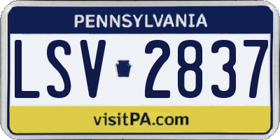 PA license plate LSV2837