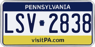PA license plate LSV2838