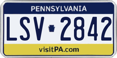PA license plate LSV2842