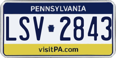PA license plate LSV2843