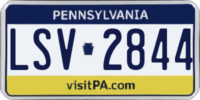 PA license plate LSV2844