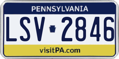PA license plate LSV2846
