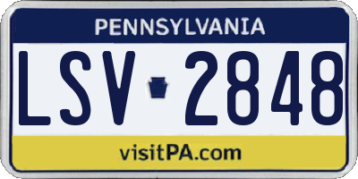 PA license plate LSV2848