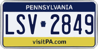 PA license plate LSV2849