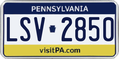 PA license plate LSV2850