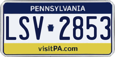 PA license plate LSV2853