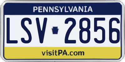 PA license plate LSV2856