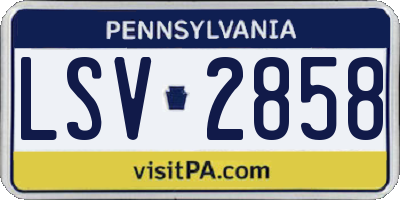 PA license plate LSV2858