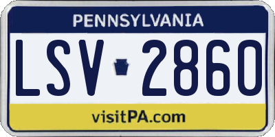 PA license plate LSV2860
