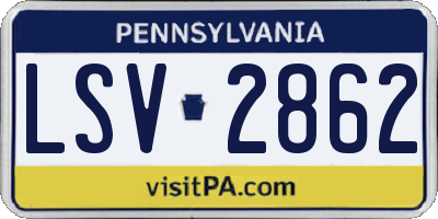 PA license plate LSV2862