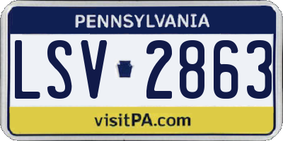 PA license plate LSV2863