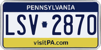 PA license plate LSV2870