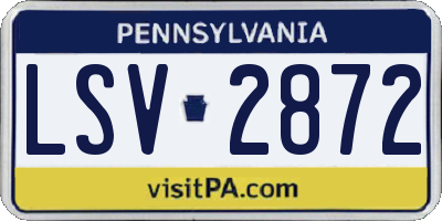 PA license plate LSV2872