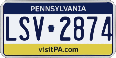 PA license plate LSV2874
