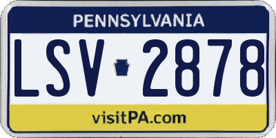 PA license plate LSV2878