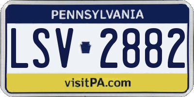 PA license plate LSV2882
