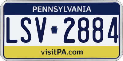 PA license plate LSV2884