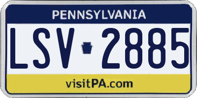 PA license plate LSV2885
