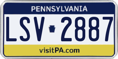 PA license plate LSV2887