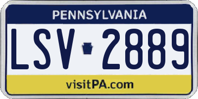 PA license plate LSV2889