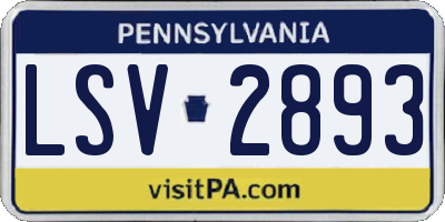 PA license plate LSV2893