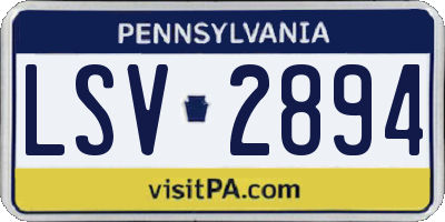 PA license plate LSV2894