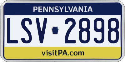 PA license plate LSV2898