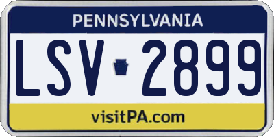 PA license plate LSV2899