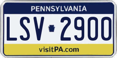 PA license plate LSV2900