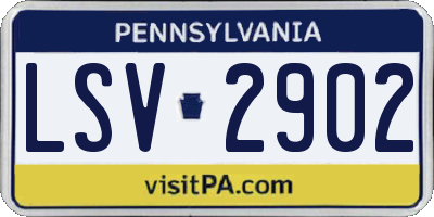 PA license plate LSV2902