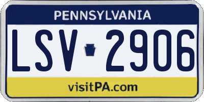 PA license plate LSV2906